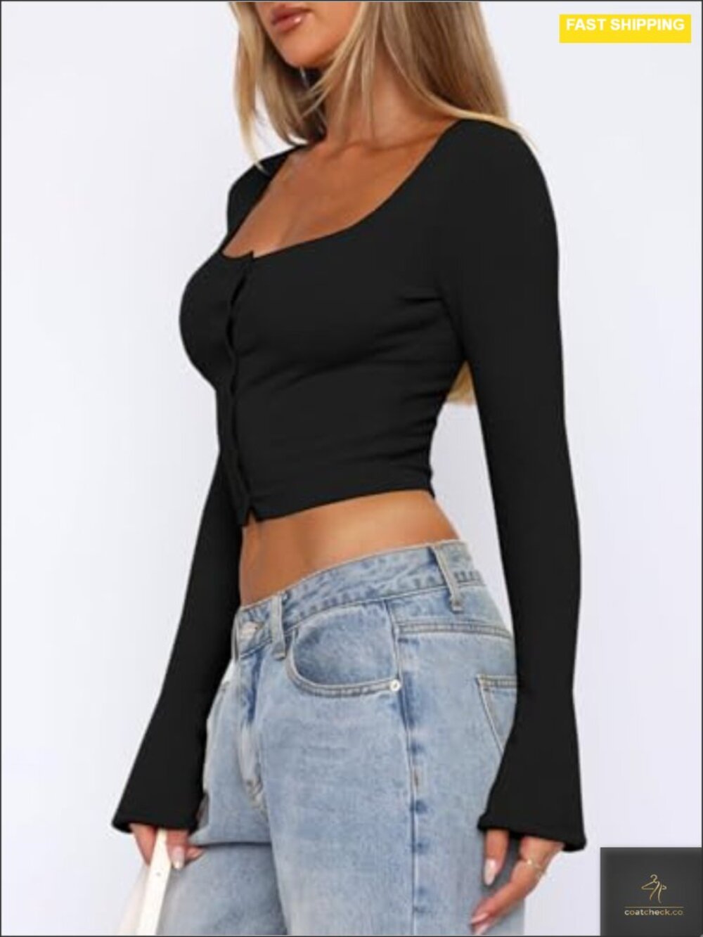 Cozy Knit Cropped Cardigan Sweater Long Sleeve Button Open Front Top - Picture 2 of 6